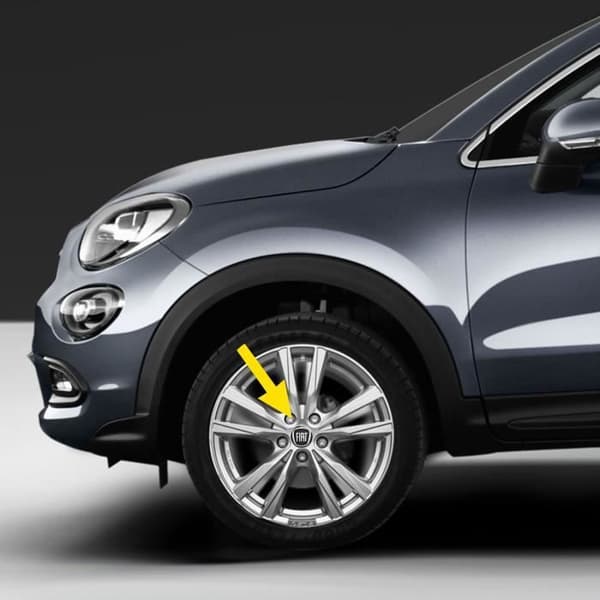 3D Stickers - Fiat - Hjulskydd - Svart - 4 delar - Diameter 58 mm