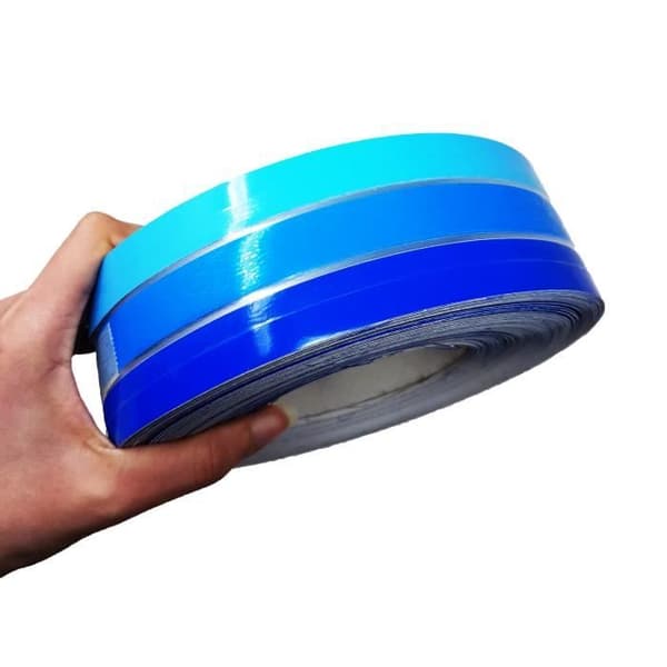 Självhäftande vinylnät - Nautisk - Blå - 50 mm x 10 mt - Väderbeständig - Fordonsdekoration