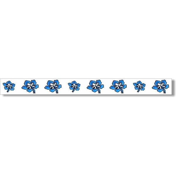Klistret band - Ej specificerat - Blommor Blå - 3 x 33 cm - Väderbeständig - Fordonsanpassning
