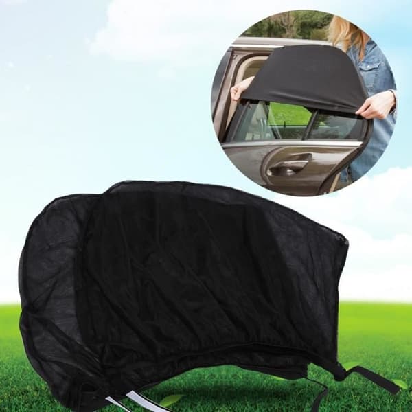 Solskyddsgardin - UV-skydd - Svart - Polyester - Justerbara dimensioner - Lätt att installera