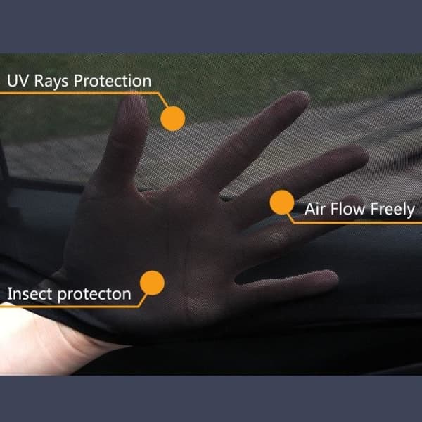 Bakre solskjerm bil - AutoSpore - Universell passform - Nettstoff - Solbeskyttelse - Svart