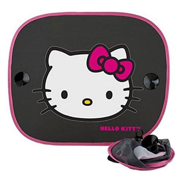 Abc delar - KIT3014 - SPARCO HELLO KITTY Solskyddsgardiner med sidosugkoppar, svarta, set om 2