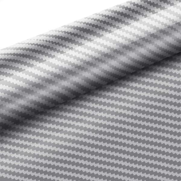 3M x 0,3M Silver Carbon Fiber Vattentät 6D Car Sticker Film Bil, dator, telefonfodral
