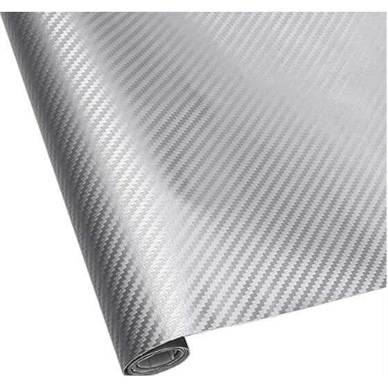 3M x 0,3M Silver Carbon Fiber Vattentät 6D Car Sticker Film Bil, dator, telefonfodral