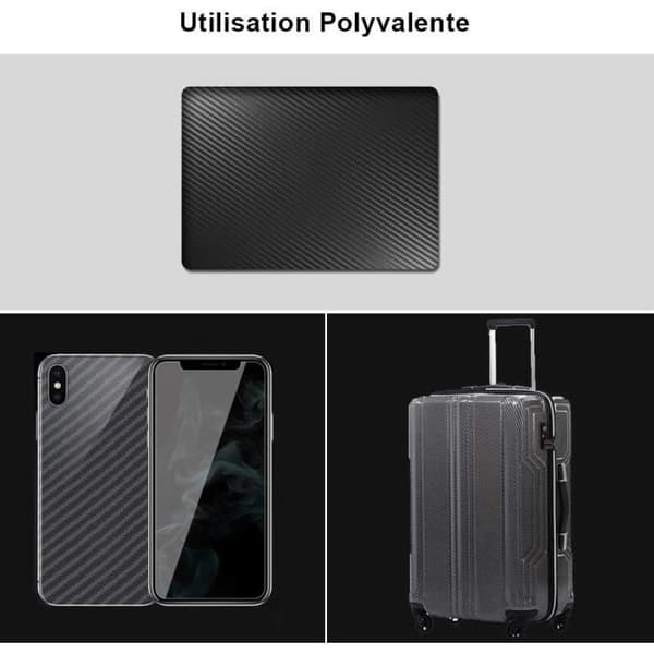 3M x 0,3M svart kolfiber vattentät 6D bildekalfilm Bil, dator, telefonfodral
