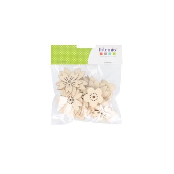 Blommor i trä - Artemio - Japan - 30 stycken - Beige - 2 till 5 cm