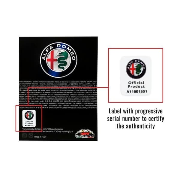 Alfa Romeo Logotyp 3D-dekal, 21 mm, 2 delar