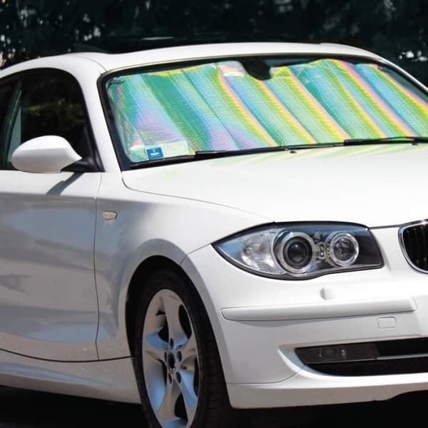 Styv solskydd - Laser Sun - XXL 175x90cm - Vikbar - Sugkoppar - UV-skydd
