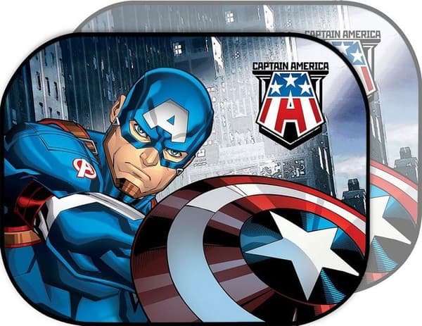 Sidoverdrag - Tataway - Captain America - 44x35 cm - UV-skydd - Sugpropp