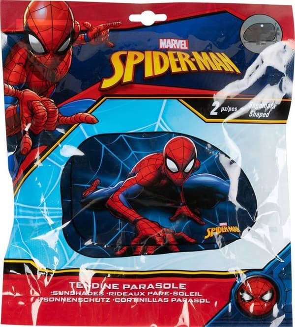 Solskenparasol Bil - Marvel - Spiderman - UV-skydd - 65x35 cm - Sugproppfäste