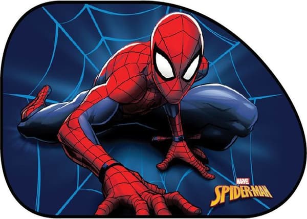 Solskenparasol Bil - Marvel - Spiderman - UV-skydd - 65x35 cm - Sugproppfäste