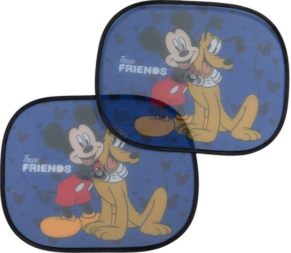 Sidogardiner - Musse Pigg - Set om 2 - 44 x 35 cm - UV-skydd - Sugkopp
