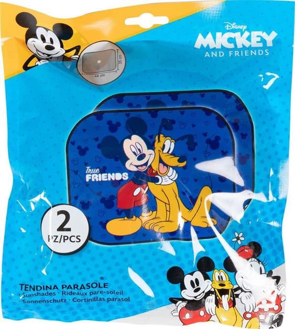Sidogardiner - Musse Pigg - Set om 2 - 44 x 35 cm - UV-skydd - Sugkopp
