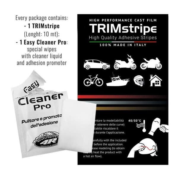 Trim Stripes Trippla Kleband för Bilar, Svart, 50 mm x 10 mt