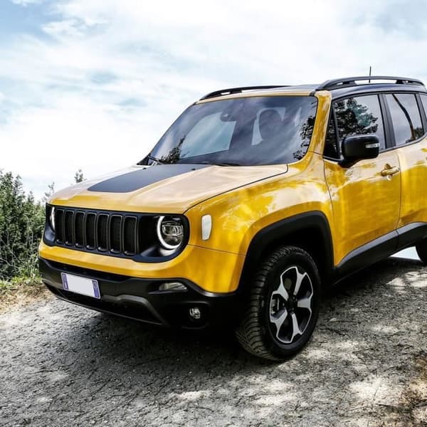 Autocollant - Jeep - Renegade - Svart Prägling - Cutterm och spatel ingår - Väderbeständig