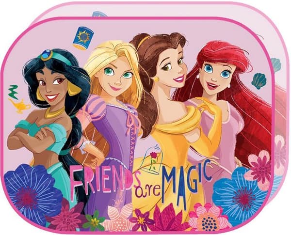 Tataway: Par av skugga Disney Princess Flickor 44 x 35 cm grafik Jasmine Rapunzel Belle Ariel rosa bakgrund