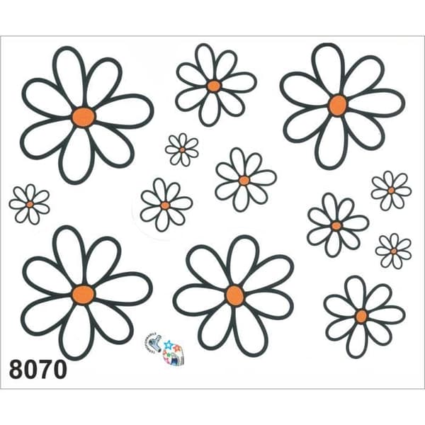 Autocollant - Guru - Blommor - 14 x 16 cm - Svart - Bilanpassning