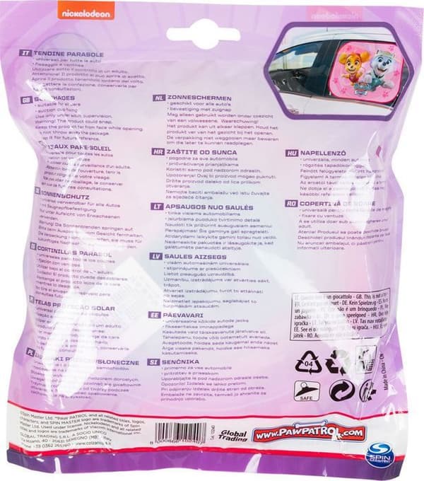 Parasoll Bil - Paw Patrol - Rosa - UV-skydd - 44x35 cm - Sugpropp