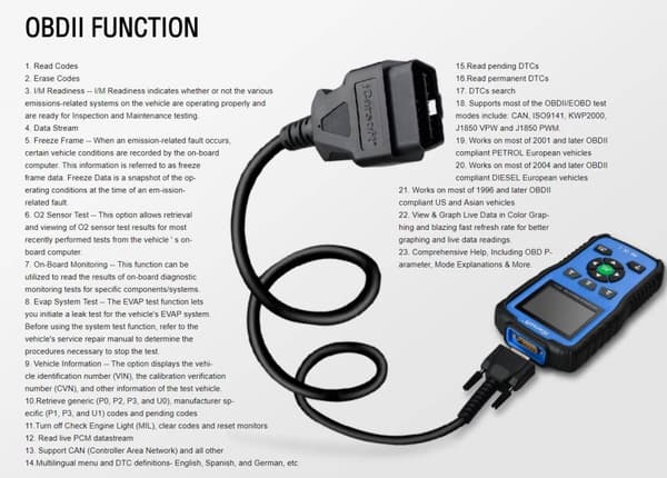 iCarsoft CP V1.0, Felkodsläsare för Peugeot, Citroën, Renault, Dacia, Fiat, Alfa Romeo