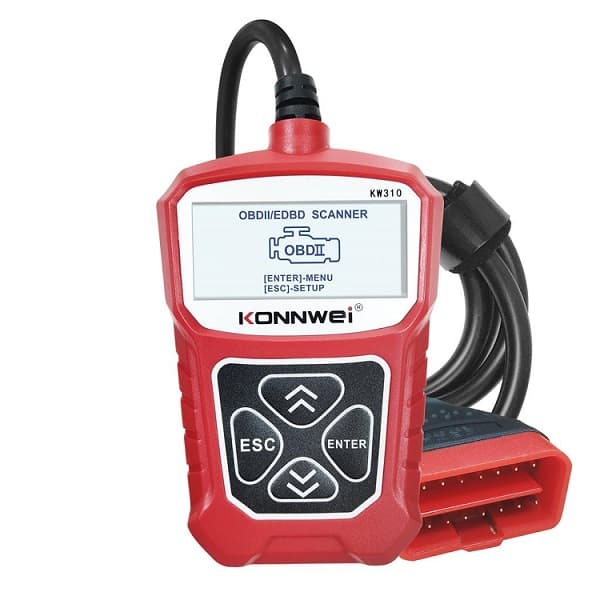 KW310 OBD2 Felkodsläsare, OBDII-funktioner, radera felkoder, Passar alla bilar från 1996 och framåt