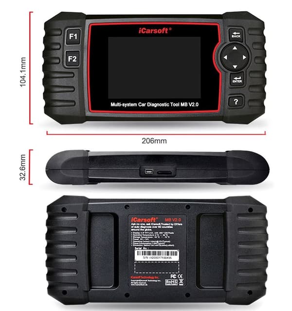 iCarsoft MB V2.0 Bildiagnostik & Felkodsläsare för Mercedes-Benz / Sprinter / Smart