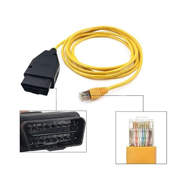 OBDII fordonsanalyskabel för BMW F-serien, ICOM OBD2-kodad diagnoskabel med CD, ENET-kabel