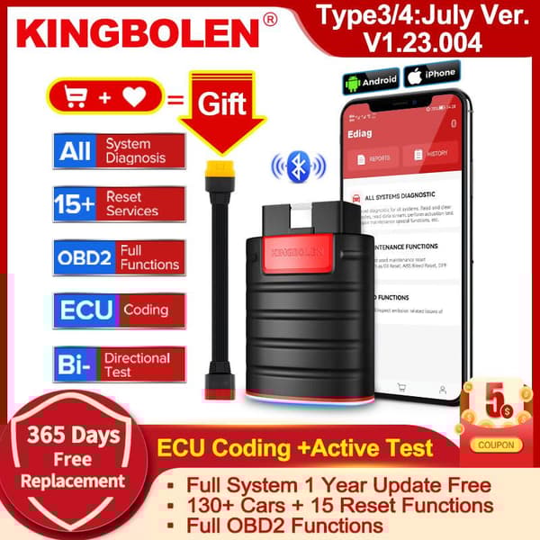 OBD2 Scanner Værktøj - ECU-kodning & Aktiv Test til Bils Diagnostik