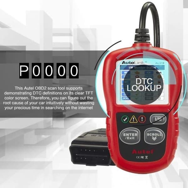 AUTEL AL319 OBD2 Scanner Diagnostic One-Click Auto Tools Multibrand på franska