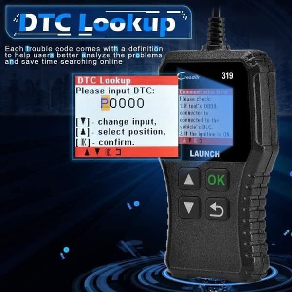 Starta CR319 OBD2 Engine Fault Code Reader med O2 Sensor EVAP Test Auto Diagnostic Tool med DTC Lookup [1131]