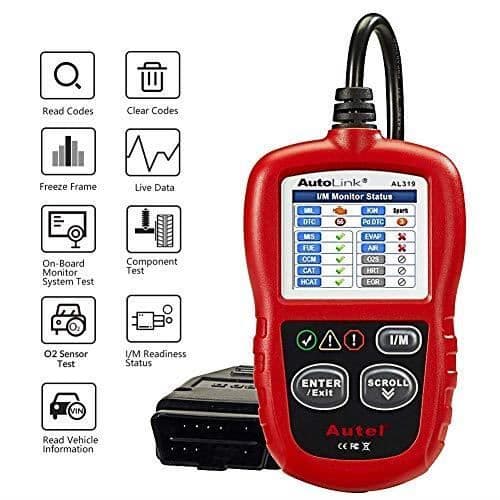 Autel AutoLink AL319 OBD2-EOBD bildiagnosverktyg med läs och radera koder, kontrollera utsläppsstatus