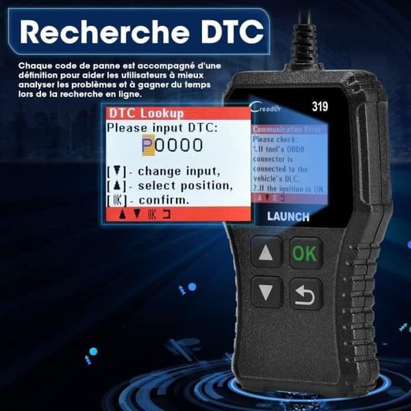 Starta CR319 OBD2 Engine Fault Code Reader med EVAP - O2 Sensor Test, Auto Diagnostic Tool med DTC39 Lookup