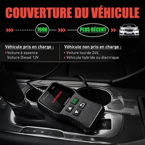 Starta CR319 OBD2 Engine Fault Code Reader med EVAP - O2 Sensor Test, Auto Diagnostic Tool med DTC39 Lookup