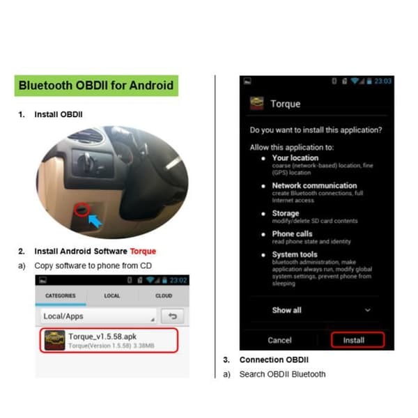 ELM 327 V2.1-gränssnitt fungerar på Android Torque CAN-BUS Elm327 Bluetooth OBD2/OBD II Bildiagnostisk skannerverktyg