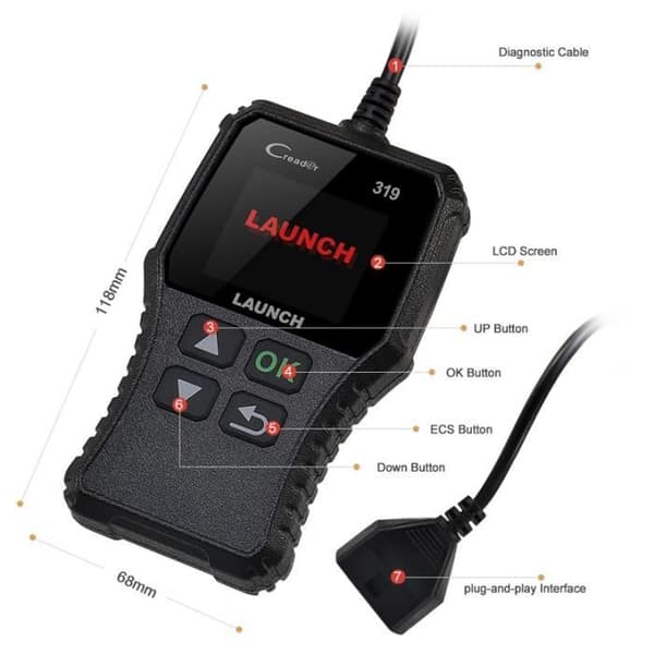 LANSERA CR319 CR3001/Can OBD II Auto Diagnostic Scanner för att läsa och radera motorfelkoder