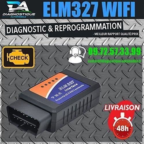Mister Diagnostic® ELM327 Wifi Auto Diagnostic Interface ODB2 Fault Detector iPhone Android OBD