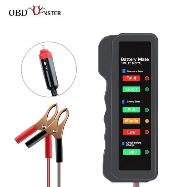 12V bilbatteritestare Autoanalysatordisplay 12 volt bromsvätsketestare BM310