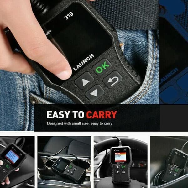 Professionellt diagnostiskt verktyg Launch Auto Car Obd2 Eobd Cr319 Scanner, Svart