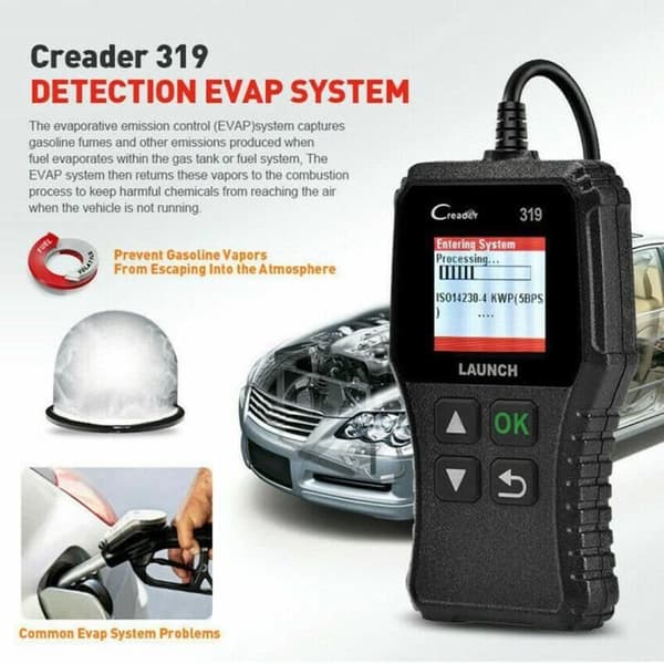 Professionellt diagnostiskt verktyg Launch Auto Car Obd2 Eobd Cr319 Scanner, Svart