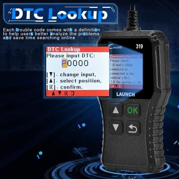 385&gt;LAUNCH CR319 OBD2 - EOBD-Can Auto Diagnostic Scanner för att läsa och rensa motorfelkoder, testare
