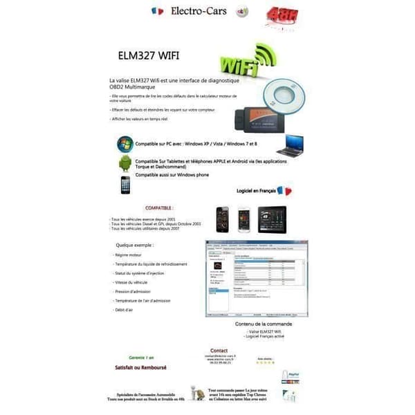 L3007 DIAGNOSTISK GRÄNSSNITT ELM327 WIFI MULTI-BRAND OBD2