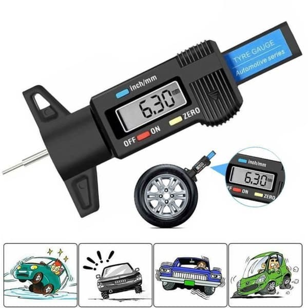 Däckmönsterdjup - AWESAFE - RULE1BK - Digital LCD - Universal - 0-25,4 mm