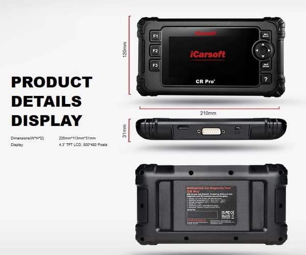 iCarsoft CR Pro+ Felkodsläsare, alla bilmärken