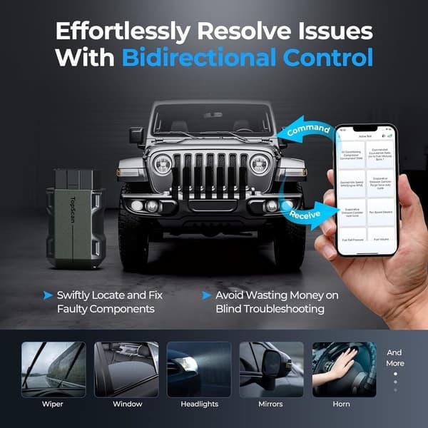 Skanneri, älykäs diagnostiikkatyökalu, Bluetooth OBD2-koodinlukija, Topscan Lite