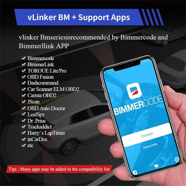 Vgate Felkodsläsare vLinker BM+, Bluetooth bildiagnos, felsök din BMW, android / iPhone