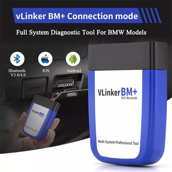 Vgate Felkodsläsare vLinker BM+, Bluetooth bildiagnos, felsök din BMW, android / iPhone