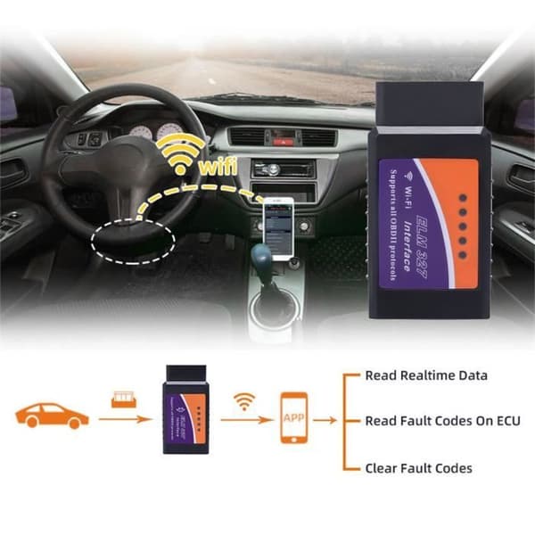 Mini ELM327 WiFi Scanner OBD2 Bildiagnostik för iPhone Android PC IOS bai4907