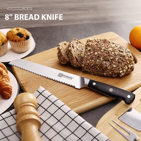 Kök Knivset, Tyskt Rostfritt Stål, Ergonomiska Handtag, Inkluderar 6 Väsentliga Knivar