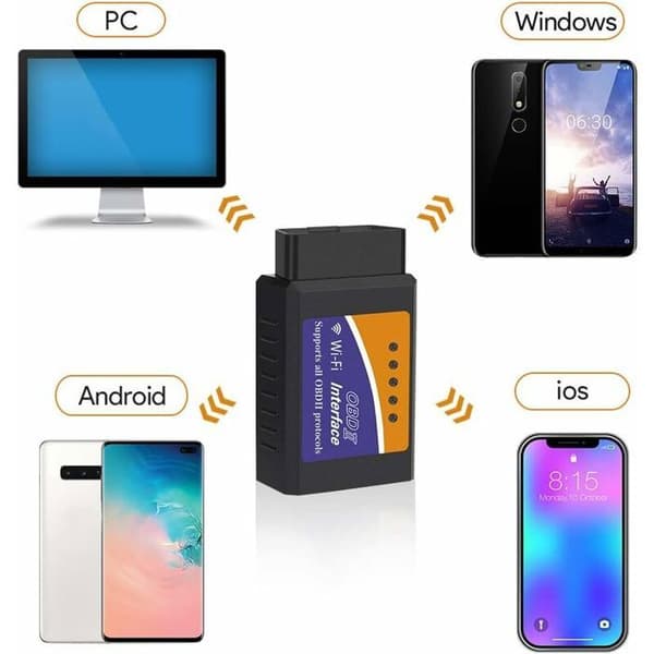 WiFi OBD2 diagnostikverktyg, ELM327 OBD2 bildiagnostikverktyg, OBD II diagnostisk skanner för alla fordon