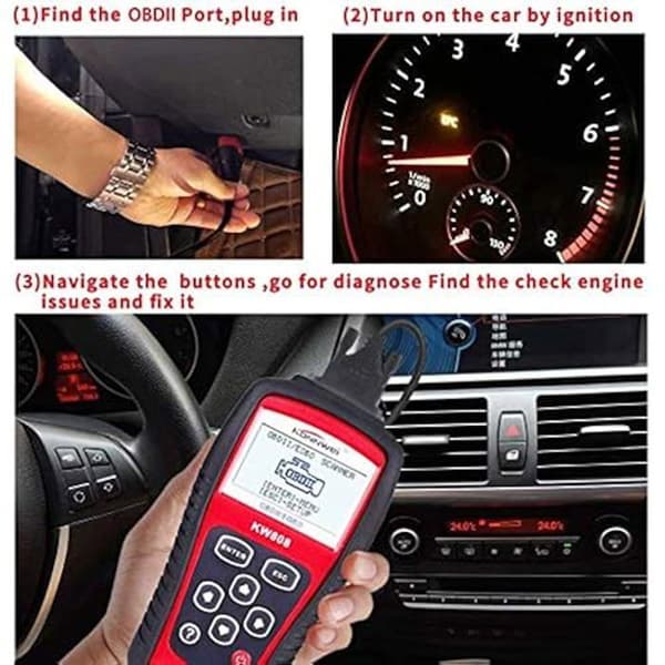 Uutaoumee Diagnostic Tool OBD2 Scanner/EOBD Auto Code Reader fungerar för USA, asiatiska och europeiska
