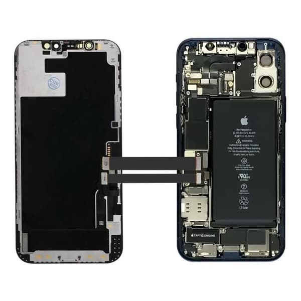 Nappe Test Skärm för iPhone 12 och 12 Pro Diagnos och Reparation Svart
